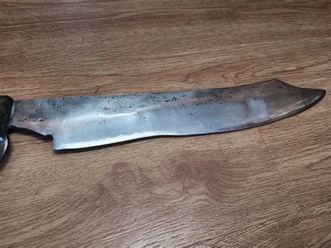 Massive Hand Forged Bowie Knife With Forest Epoxy Resin Handle Etsy