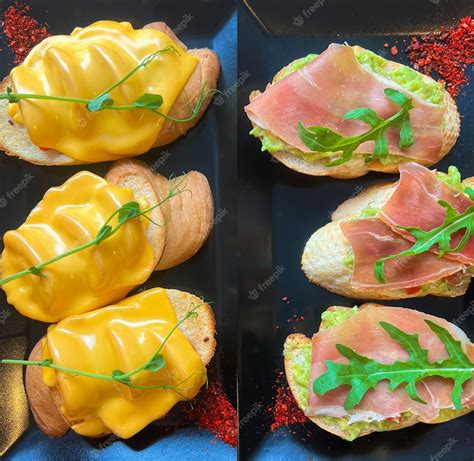 Diferentes Tipos De Bruschetta Sobre Pan Tostado Cocina Italiana