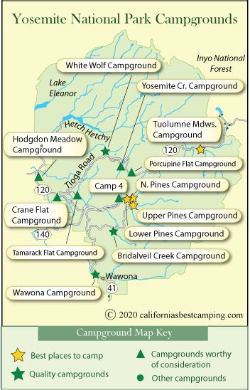 Yosemite Camping Map