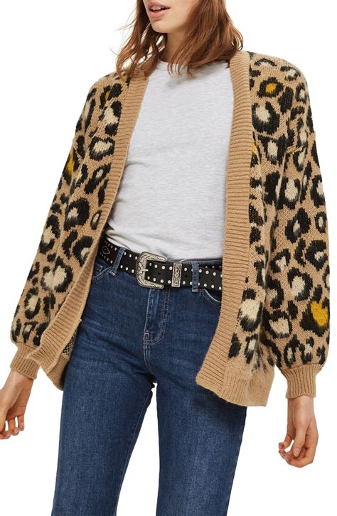 Topshop Leopard Print Cardigan Nordstrom