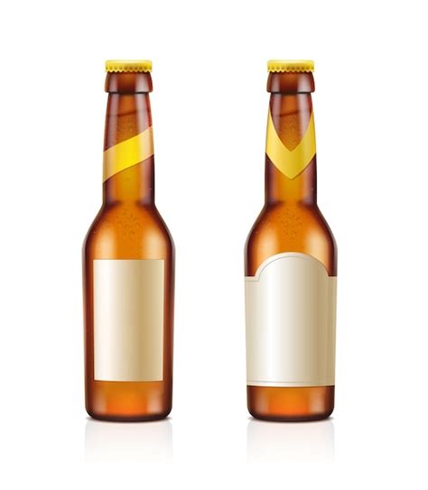 Premium Vector Realistic Vector Icon Set Of Brown Transparent Beer