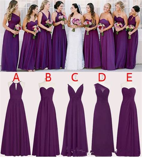 Perfect Chiffon Purple Bridesmaid Dresses 2017 Floor Length A Line Long