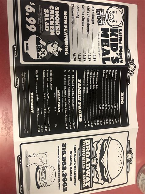 Menu At Broadway Burgers And Bbq Wichita S Broadway