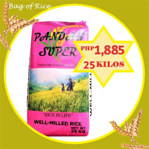 Bag Of Rice Well Milled Super Pandan Pure White Rice Bigas 25KG