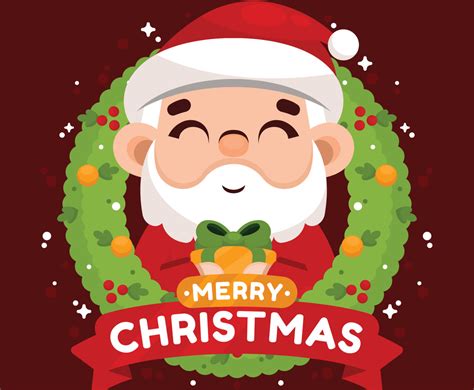 Cheerful Santa Greeting Merry Christmas Vector Art And Graphics