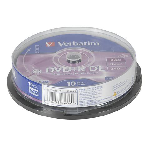 Verbatim Datalifeplus Azo Dvd R Gb White Inkjet Printable Spindle