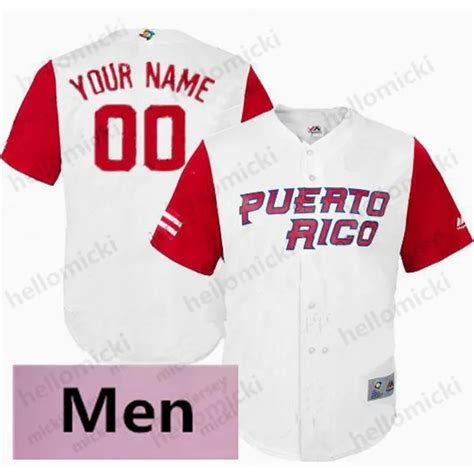 Puerto Rico WBC Baseball Jerseys Correa Yadier Molina 9 Javier Baez 12 ...