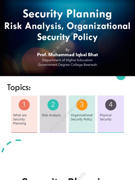 security planning risk analysis organisational security policy