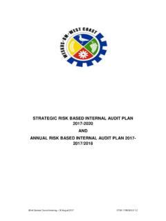 Strategic Risk Based Internal Audit Plan Strategic Risk