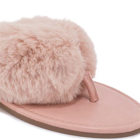 Truffle Collection Nude Fur Flat Toe Thong Sandal Buy Truffle Collection Nude Fur Flat Toe