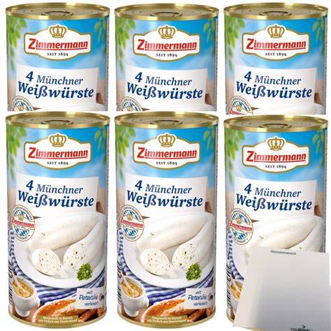 Zimmermann Münchner Weißwürste 6er Pack 6x530g Dose usy Block