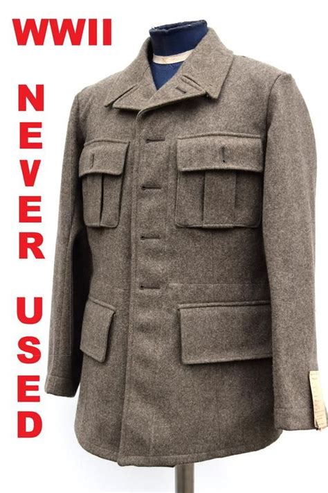 Vintage Swedish Army Fitted Wool Coat Jacket Tunic Wwii M39 New