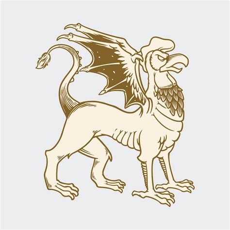 Premium Vector Heraldic Monster Illustration Vector