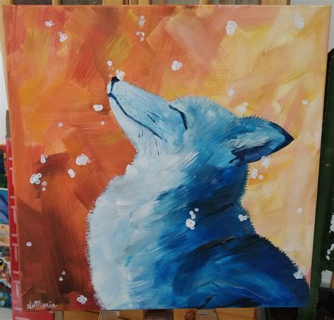 Renard Sous La Neige Painting Art