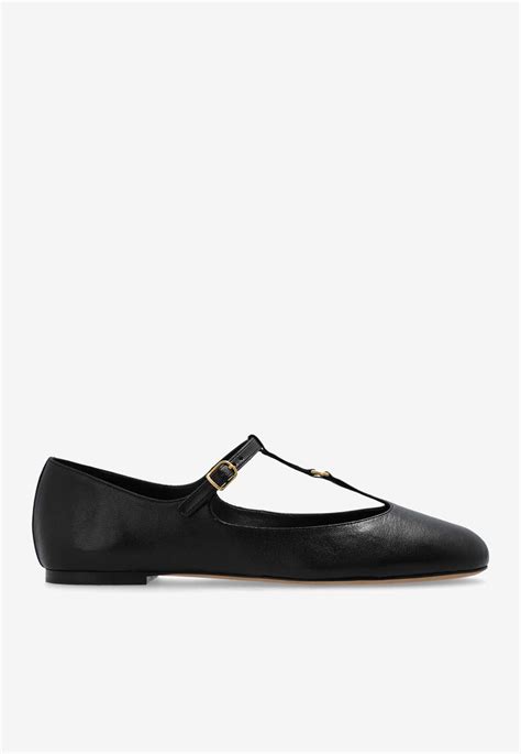 Chloé Marcie Mary-Jane Leather Ballet Flats in White | Lyst