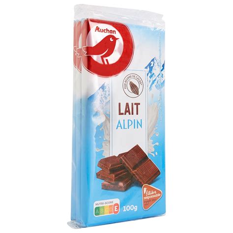 Auchan Cultivons Le Bon Tablettes De Chocolat Au Lait Alpin Pi Ces