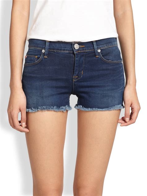 Hudson Jeans Amber Cutoff Denim Shorts In Blue Lyst