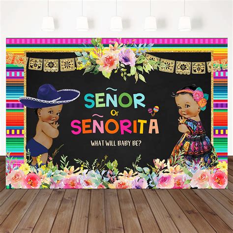 Buy Moca Senor Or Senorita Gender Reveal Backdrop Mexican Fiesta Gender