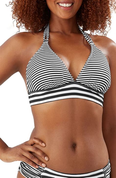 Tommy Bahama Breaker Bay Reversible Halter Bikini Top Black Editorialist