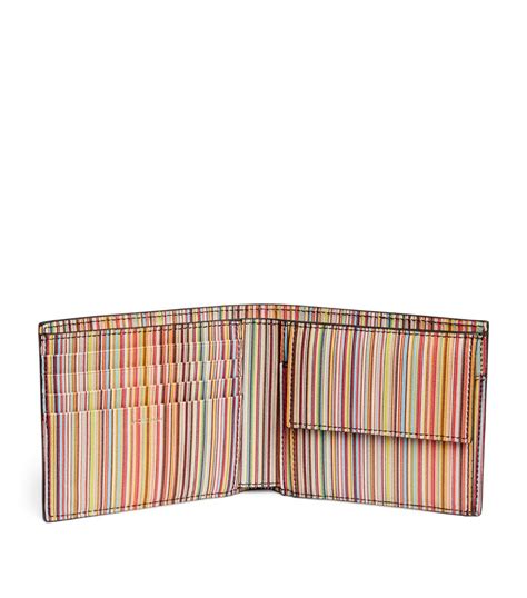 Paul Smith Black Leather Signature Stripe Bifold Wallet Harrods Uk