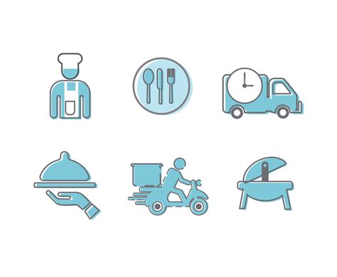 Catering Icons Vector Vector Art & Graphics | freevector.com