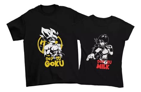 Playera Dúo Pareja Goku Milk Dragon Ball Novios Anime Regalo