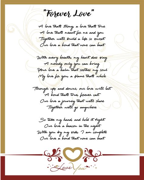 Love Forever Poem, Love Poem, Love Poems, Digital Poem, Anniversary Gift, Romantic Poem, Wedding ...