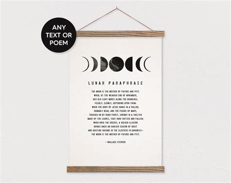 Any Poem Moon Phases Artwork On Canvas With Frame Any Pix Etsy