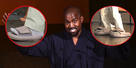 Kanye West wore an oversized pair of slides - Business Insider