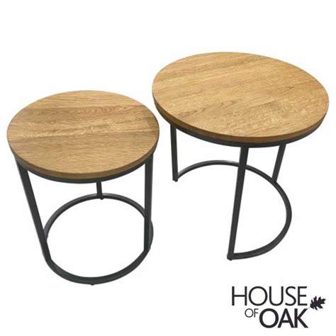 Harmony Oak Round Nest Of Coffee Tables House Of Oak