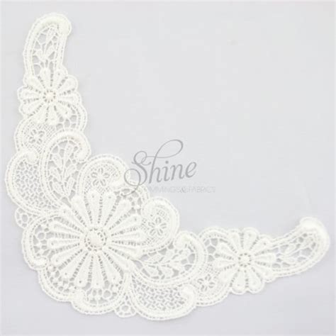 Blossom Guipure Lace Motif Ivory Shine Trimmings Fabrics