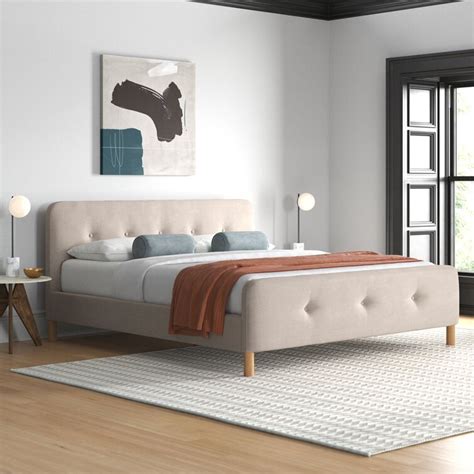 Latitude Run Ellicott Tufted Upholstered Low Profile Platform Bed