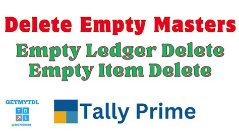 Delete Empty Ledgers In Tally Prime Delete Unused Stock Item In Tally