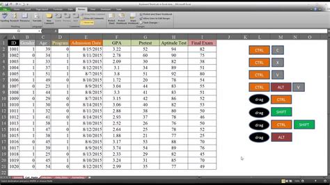 Cut Copy And Paste Keyboard Shortcuts In Excel Youtube