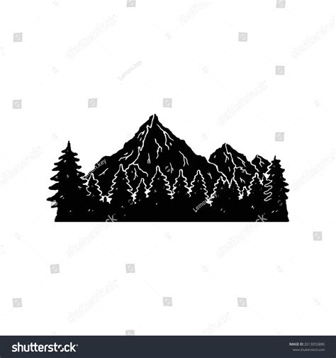 Mountain Trees Silhouette Vector Stock Vector (Royalty Free) 2013055880 | Shutterstock