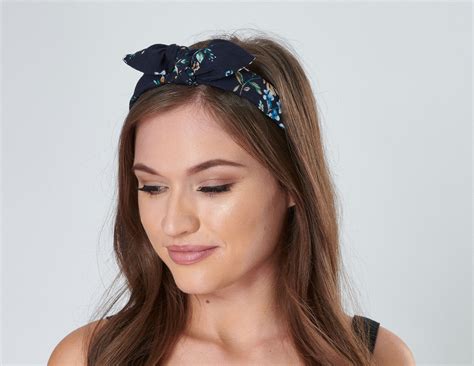 Bow Headband Women Top Knot Vintage Floral Rigid Hair Band Etsy