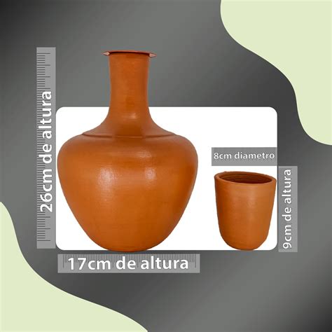 Moringa de Barro Água Fresca Garrafa Ceramica Copo Tampa