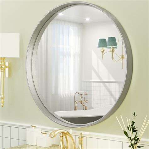 Free Shipping Tetote Round Silver Bathroom Mirror Inch Circle