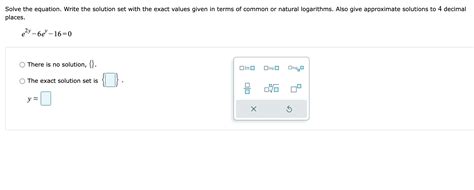 Solved Solve The Equation Write The Solution Set With The