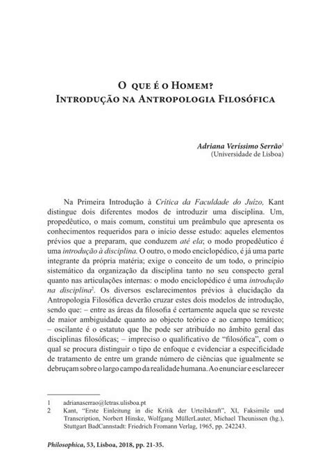 PDF O que é o Homem Introdução na Antropologia Filosófica DOKUMEN TIPS