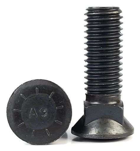 58 11 X 2 Plow Bolts 3 Dome Head Plain Grade 8 Steel Full Thread