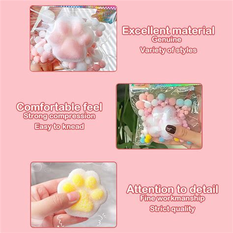 Cat Paw Mochi Taba Squishy Fidget Toy Mini Kawaii Plush Cat Paw Slow