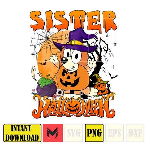 Bluey Halloween PNG, Bluey Matching Family Halloween Insatnt - Inspire ...