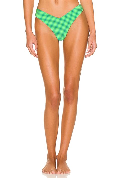 Weworewhat Delilah Bikini Bottom In Neon Green Ocean Blue Revolve