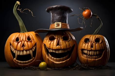 Premium Ai Image Calabazas De Halloween Con Risa Macabra Terror