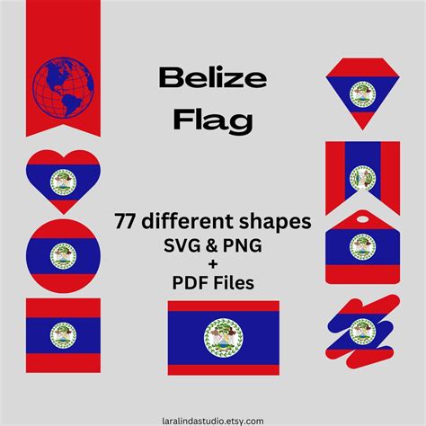 Belize Flag Bundle 77 SVG & PNG Printable Files for Ready to Use ...