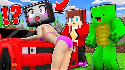 Jj And Mikey Become Police To Arrest A Tv Woman On Car In Minecraft