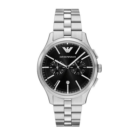 Emporio Armani Black Leather Gents Watch AR11193 | Goldsmiths