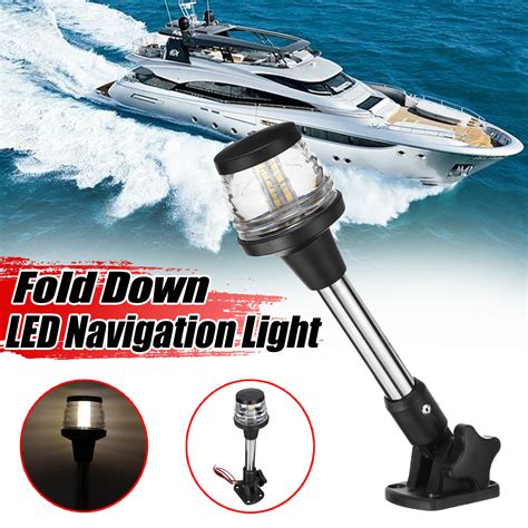 Fold Down LED Navigation Lights Stern Anchor Light 12 24V For Boat