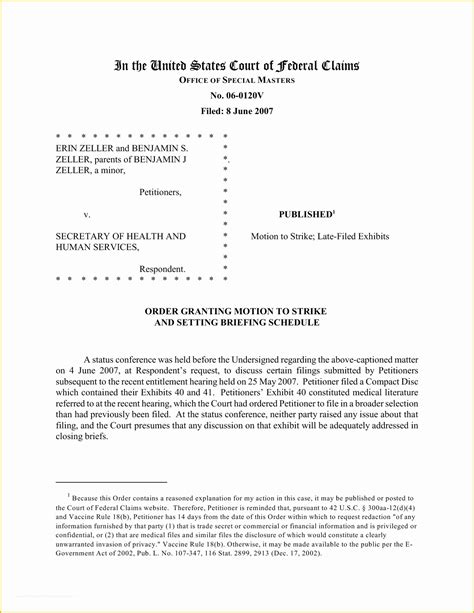 Sample Court Motions Template